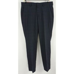 New $198 Hugo Boss Tom Performance Men's 40 x 33 Blue Red Plaid Wool Suit Pant